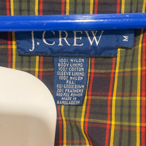 Vintage J. Crew Goose Down Puffer Jacket. Plaid Lined, Casual, Outdoor, Preppy M - Picture 11 of 11